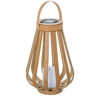 Lámpara Solar 35cm Sobremesa C/asa Hierro/pp+pe C/vela Led Ø24x35(45)cm Vela:ø8x10cm