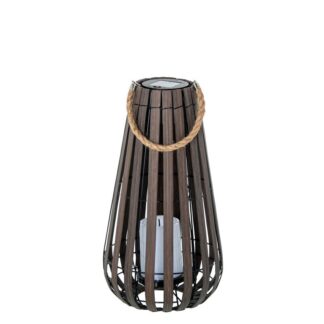 Lámpara Solar 42cm Sobremesa/pie Hierro/pp+pe C/vela Led Ø21x42cm