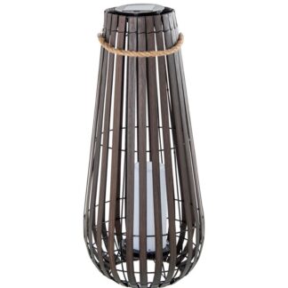 Lámpara Solar 65cm Pie Hierro/pp+pe C/vela Led Ø28x65cm