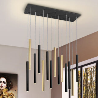 LAMPARA·VARAS·ORO/NEGRO 14L DIMABLE