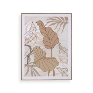 LIENZO 45 X 60 HOJAS TROPICALES OCRE 2