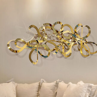 MEDUSA-ESCULTURA PARED-ACERO DORADO
