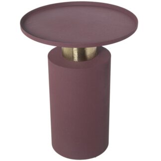 Mesa Auxiliar Metal Esmaltado Violeta/dorado Ø36x46cm