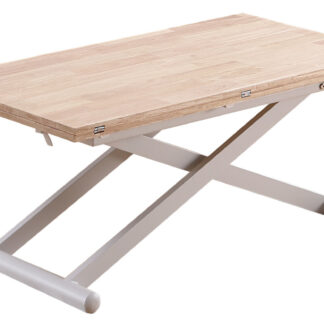 MESA CENTRO ELEVABLE Y EXTENSIBLE NATURAL 110 X 57 CM ROBLE NORDISH / BLANCO.