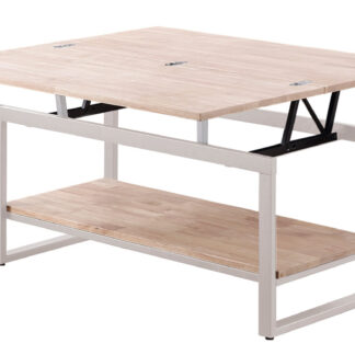 MESA CENTRO ELEVABLE Y EXTENSIBLE STEVE 100 x 45 CM ROBLE NORDISH / BLANCO.