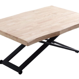 MESA CENTRO ELEVABLE ZOE 120 x 80 CM ROBLE NORDISH / NEGRO TAPA CON FORMA.