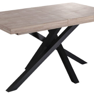 MESA COMEDOR EXTENSIBLE XENA 140 - 180 - 220 x 90 CM ROBLE HONEY / NEGRO.