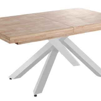 MESA COMEDOR EXTENSIBLE XENA 160 - 200 - 240 x 90 CM ROBLE NORDISH / BLANCO.
