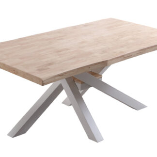 MESA COMEDOR FIJA XENA 180 x 100 CM ROBLE NORDISH / BLANCO TAPA CON FORMA.
