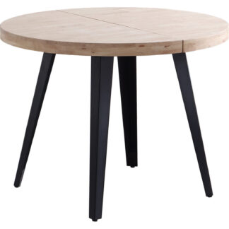 MESA COMEDOR REDONDA EXTENSIBLE BERG 120 - 160 - 200 CM ROBLE NORDISH / NEGRO.