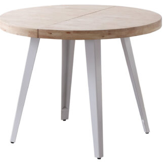 MESA COMEDOR REDONDA EXTENSIBLE BERG 120 - 160 - 200 CM ROBLE NORDISH / BLANCO.