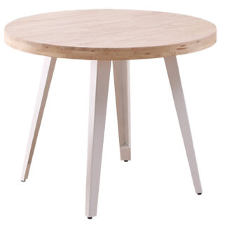 MESA COMEDOR REDONDA FIJA BERG 100 CM  ROBLE NORDISH / BLANCO.