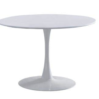 MESA FIJA COMEDOR REDONDA GINA 110 CM BLANCO