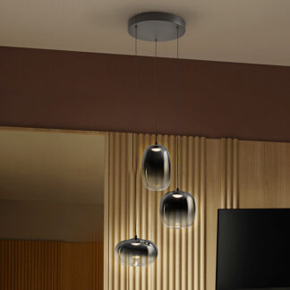 ONICE- LAMPARA 3L NEGRO-SMOKE D30