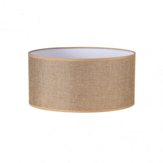 Pantalla Cilindrica Jin E27 Marron 45Dx45dx22h Cm Tejido Saco-yute