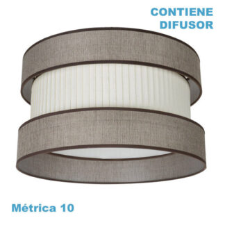 Pantalla Colgante Home M10 Marron-beis 60dx60dx25h Difusor Incluido