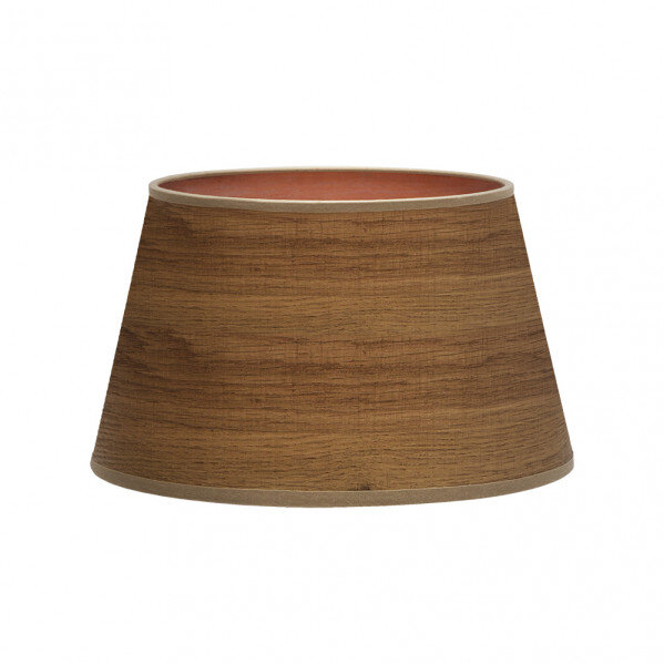 Pantalla Salma E27 Madera Oscura 40dx30dx25h Conica Abierta