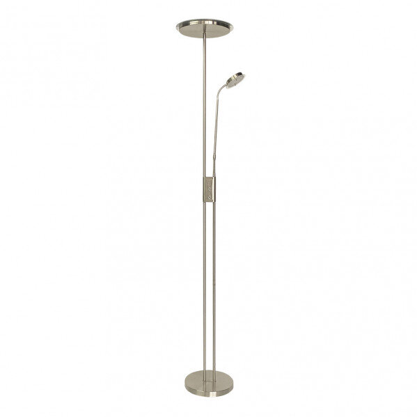 Pie De Salon Antares 20w+7w 4000k C/lector Cuero 183x25x25 Cm Tactil C/reg.Intensidad Y Memoria
