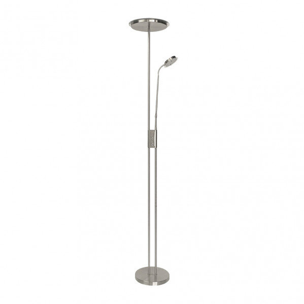 Pie De Salon Antares 20w+7w 4000k C/lector Niquel 183x25x25 Cm Tactil c/reg.Intensidad Y Memoria