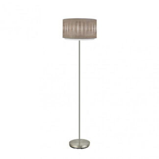 Pie Salon Alexandra 1xe27 Niquel/madera Gris 162x40x40 Cm