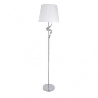 Pie Salon Baeza 1xe27 Cromo Pantalla Blanca 162x38x38 Cm