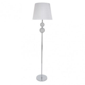 Pie Salon Bogota 1xe27 Cromo Pantalla Blanca 160x38x38 Cm