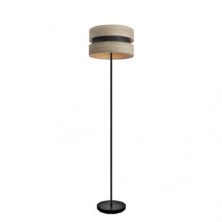 Pie Salon Colet 1xe27 Negro/madera Gris 160x40x40 Cm