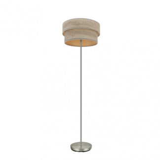 Pie Salon Doble Smile 1xe27 Niquel/madera Gris 162x40x40 Cm