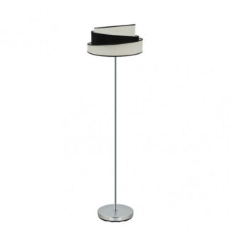 Pie Salon Hara 1xe27 Cromo/blanco-negro 162x40x40 Cm