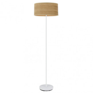 Pie Salon Jerte 1xe27  Blanco/madera Clara 165x40x40 Cm