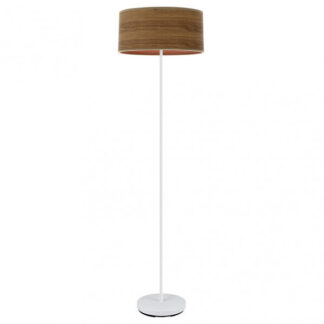 Pie Salon Jerte 1xe27  Blanco/madera Oscura 165x40x40 Cm