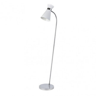 Pie Salon Petra 1xe27 Blanco/cromo 139x39x25 Cm Orientable