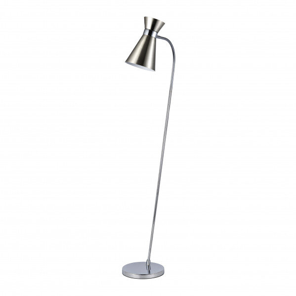Pie Salon Petra 1xe27 Niquel/cromo 139x39x25 Cm Orientable