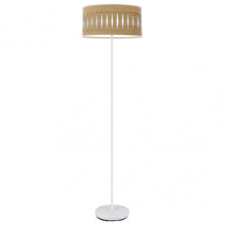 Pie Salon Piron 1xe27 Blanco/madera Clara 165x40x40 Cm