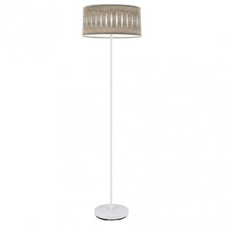 Pie Salon Piron 1xe27 Blanco/madera Gris 165x40x40 Cm
