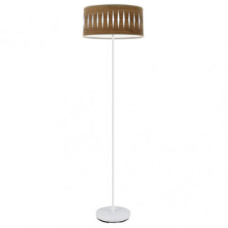 Pie Salon Piron 1xe27 Blanco/madera Oscura 165x40x40 Cm