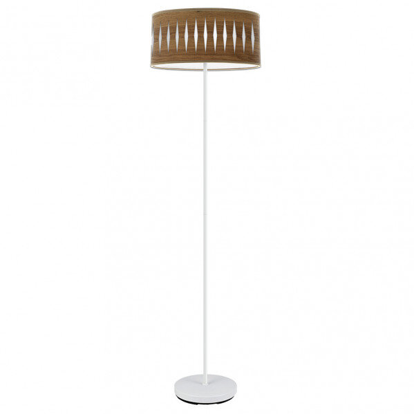 Pie Salon Piron 1xe27 Blanco/madera Oscura 165x40x40 Cm