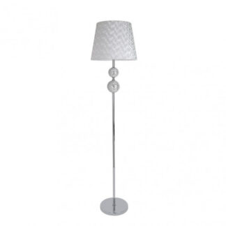 Pie Salon Ubeda 1xe27 Cromo Pantalla Blanca 160x38x38 Cm
