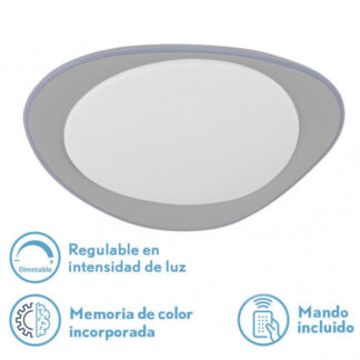 Plafon 72w Daire Gris 3000-4000-6500k 5616lm  7x55x55cm Remoto+reg.int+memoria