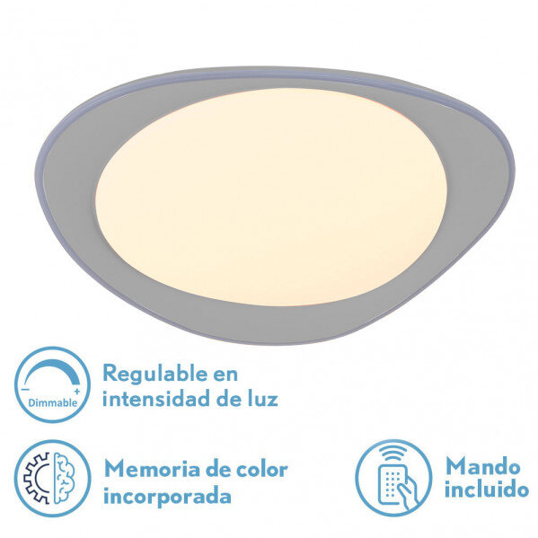 Plafon 72w Daire Gris 3000-4000-6500k 5616lm 7x55x55cm Remoto+reg.int+memoria - Image 2