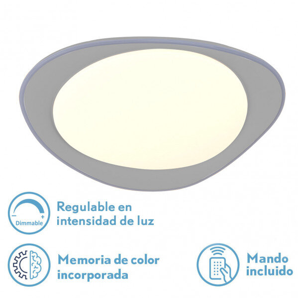 Plafon 72w Daire Gris 3000-4000-6500k 5616lm 7x55x55cm Remoto+reg.int+memoria - Image 3