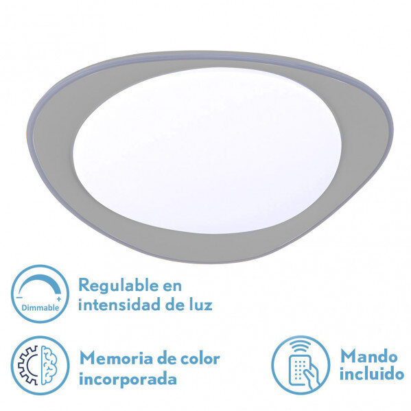 Plafon 72w Daire Gris 3000-4000-6500k 5616lm 7x55x55cm Remoto+reg.int+memoria - Image 4