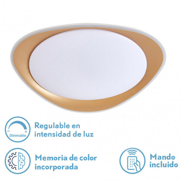 Plafon 72w Daire Oro 3000-4000-6500k 5616lm 7x55x55cm Remoto+reg.int+memoria