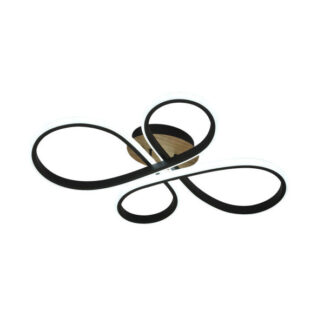 Plafon Bandeira 88w 3000-4000-6500k Negro/madera 9680  Lm C/remoto,memoria Y Reg.intensidad 12x60x43cm