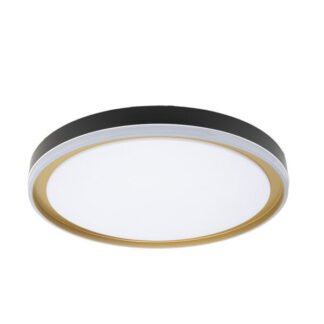 Plafon Claribel 60w 3000-4200-6500k Negro/oro 7,5x50x50cm 5400lm C/remoto, Reg.intensidad Y Memoria