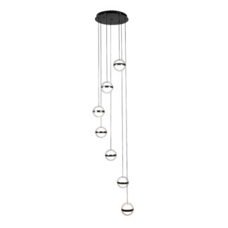 Plafon Colgante People 7l Negro 196w 3000-4000-6000k 15288lm Remoto Y Reg.intensidad Regx40x40cm