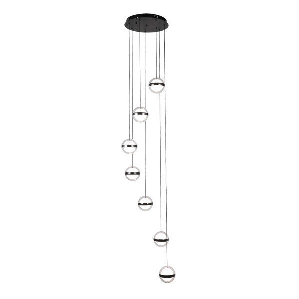 Plafon Colgante People 7l Negro 196w 3000-4000-6000k 15288lm Remoto Y Reg.intensidad Regx40x40cm