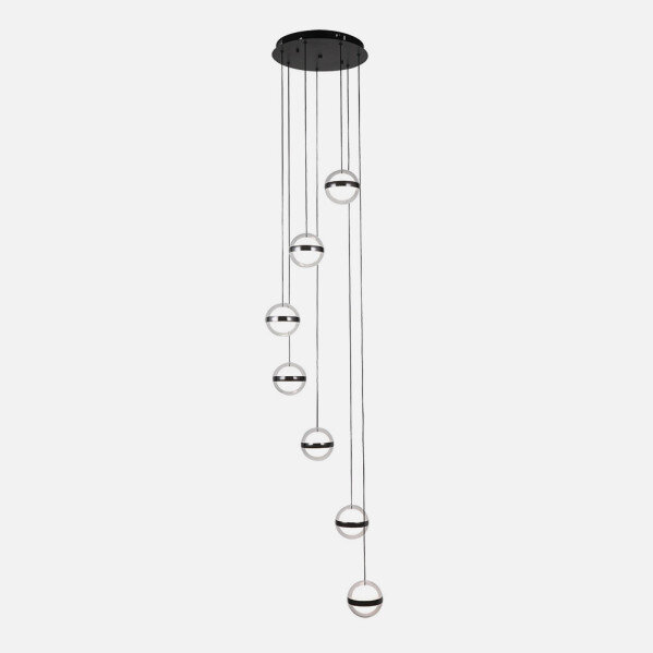 Plafon Colgante People 7l Negro 196w 3000-4000-6000k 15288lm Remoto Y Reg.intensidad Regx40x40cm - Image 2