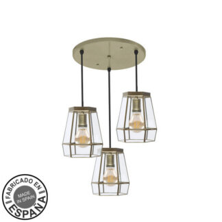 Plafon Guia 3xe27 Cuero Regx42x42 Cm