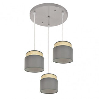 Plafon Kandy 3xe27 Natural/gris Regx39x39 Cm